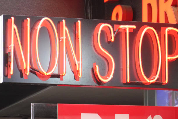 istock Non Stop Market Storefront Neon Sign 1693921880
