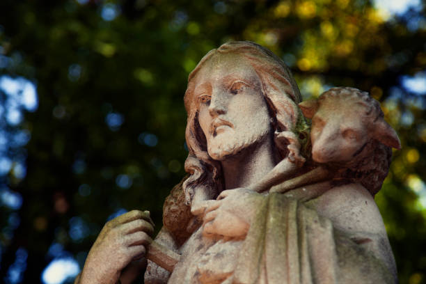 istock Ancient statue of Jesus Christ Good Shepherd 1693925754