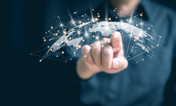 istock Internet network concept. Global online communication links, globalization, Internet of Things, digital transformation, artificial intelligence. 1693964503