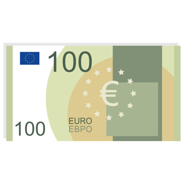 100ユーロ紙幣。ベクターイラスト - one hundred euro banknote illustrations点のイラスト素材／クリップアート素材／マンガ素材／アイコン素材