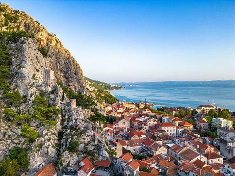 The Dalmatian coast of Croatia lies on the Adriatic Sea. Omis is situated about 25km south of Split.