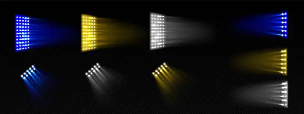 Vector illustration of Stage spotlights, stadium lights