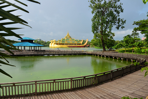Yangon / Rangoon, Myanmar / Burma: eastern side of Kandawgyi lake, literally \