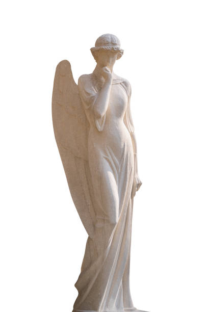 istock Angel. An ancient statue isolated on white background. Vertical image. 1694084627
