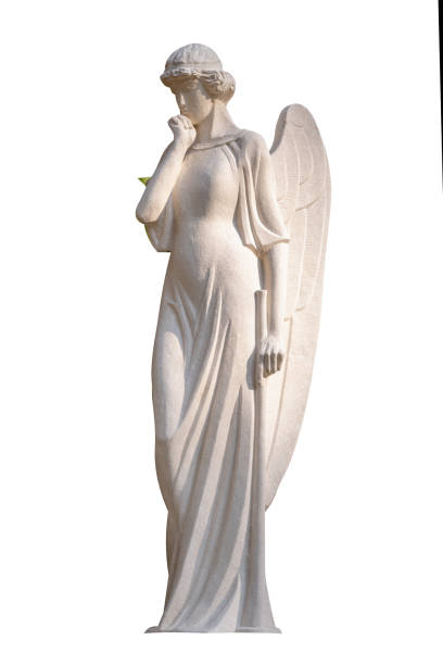 istock An ancient statue of guardian angel. Vertical image. 1694084642