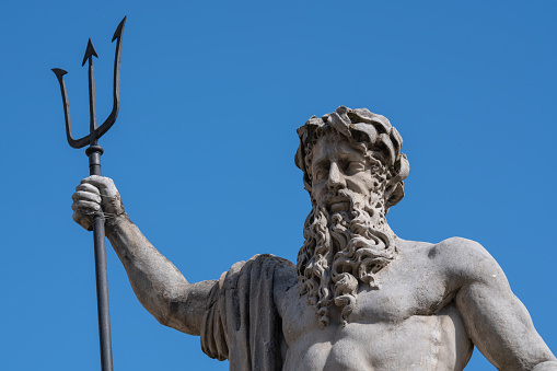 Perseus with the Head of Medusa by Benvenuto Cellini at Loggia dei Lanzi on Piazza della Signoria. This sculpture which is in a public space on a town square was built between 1545-1554.