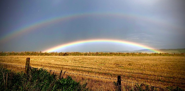 Rainbow over Wiltshire field