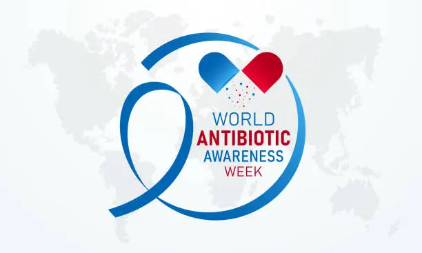 Vector illustration of Vector illustration on the theme of world antibiotic awareness week observed every year in during november 18 to 24. World antimicrobial awareness week template for banner, poster with background.