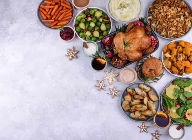 istock Christmas festive dinner with traditional dishes 1694110645