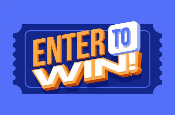 Vector illustration of Enter to Win Sweepstakes Raffle Contest Ticket