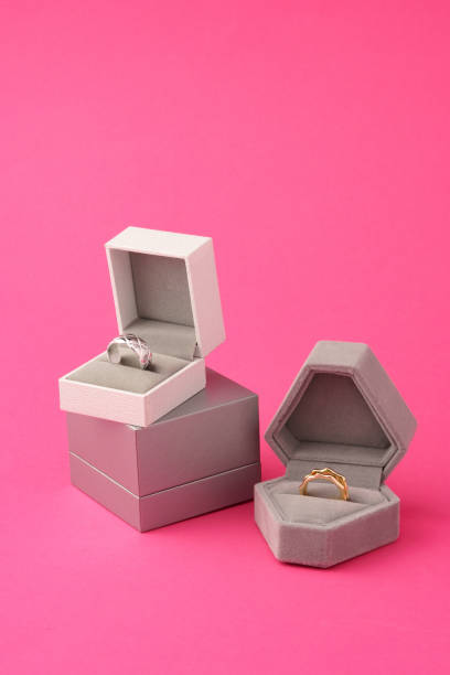 istock Small jewelry box on pink studio background 1694127466