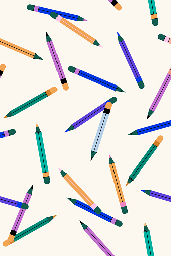 Vector illustration of Colorful school pencils isolated on background. Back to school concept.