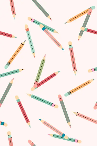 Vector illustration of Colorful pencils on background - back to school concept