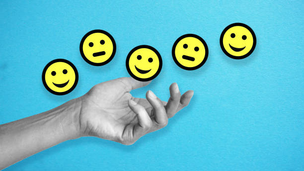 istock Customer Loyalty Concept. Client Experiences. Happy Customer giving Positive Services Rating for Satisfaction 1694139978