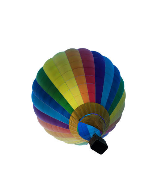 a colored hot air balloon on a transparent surface