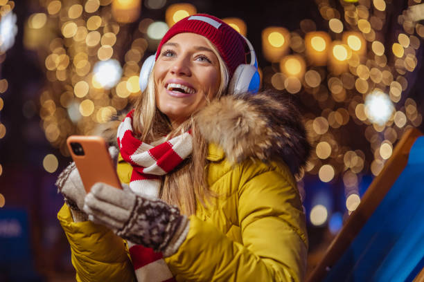 istock Happy Christmas time in the city 1694153367