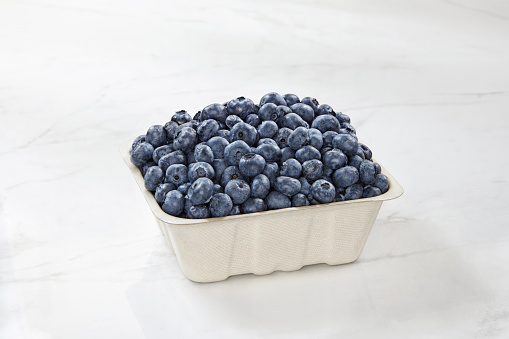 Organic Blueberry's from the Farmers Market in a Recyclable Basket