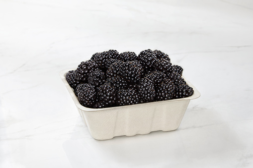 Organic Blackberry's from the Farmers Market in a Recyclable Basket