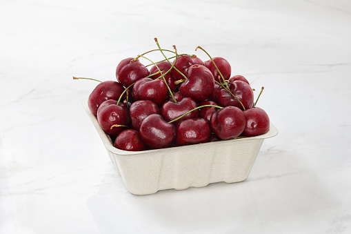 Fresh ripe black cherries background