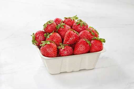 Organic Strawberry's from the Farmers Market in a Recyclable Basket