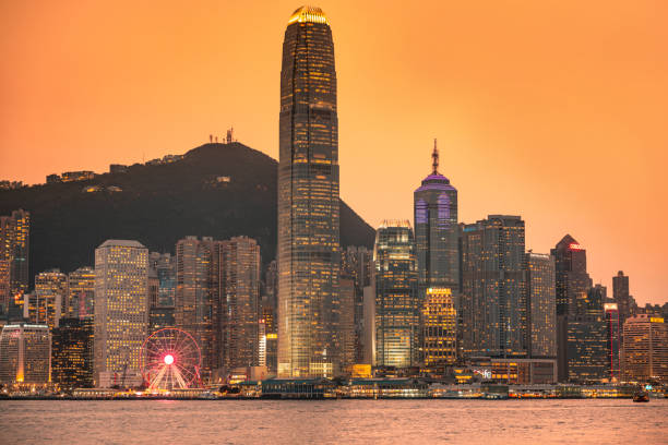 Hong Kong Financial District at Dusk