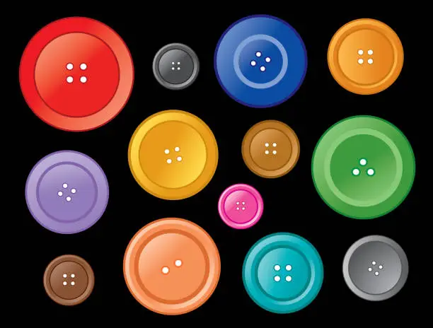 Vector illustration of Collection Of Colorful Buttons