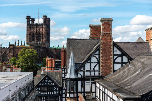 체스터 월레드 시티, 영국 - chester england church cathedral tower 뉴스 사진 이미지