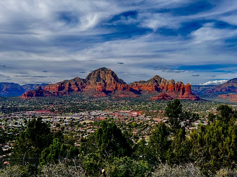 A look at the bright blue cloudy Sedona sky