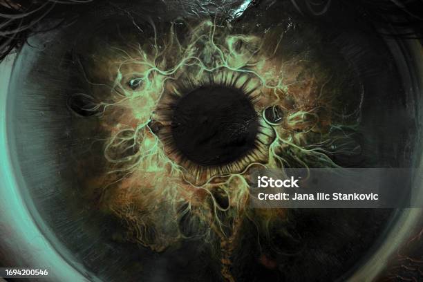 Painted Human Eye Background Stock Photo Stock Photo - Download Image Now - Abstract, Human Eye, Eyelash