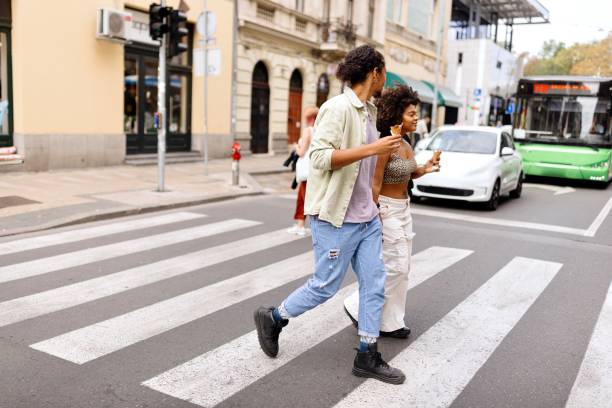 istock Man and woman exploring the beautiful city 1694203854