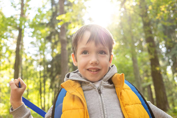 istock 6 year old boy on a walk in the park 1694244583