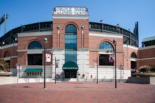 Baltimore, Maryland, USA - September 20, 2023: Oriole Park at Camden Yards, home of the Baltimore Orioles.