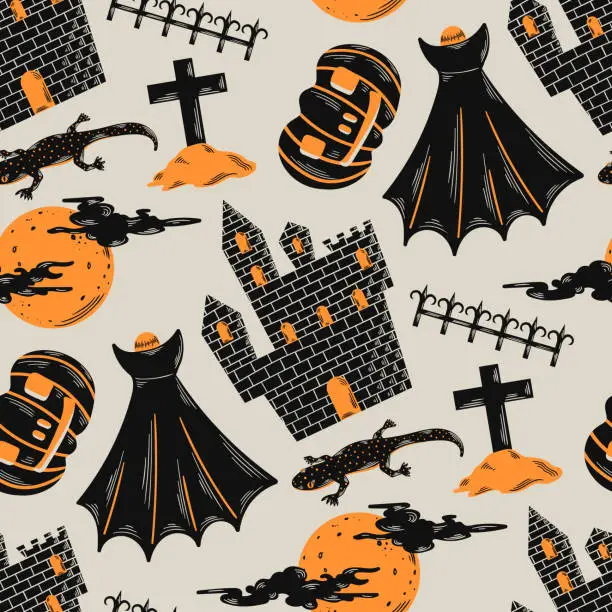 Vector illustration of halloween pattern