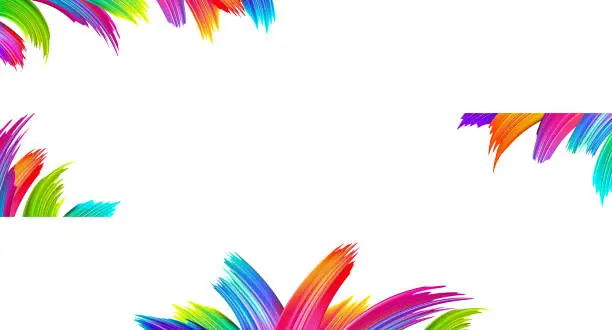 Vector illustration of Colorful spectrum abstract brush strokes background with space for text.