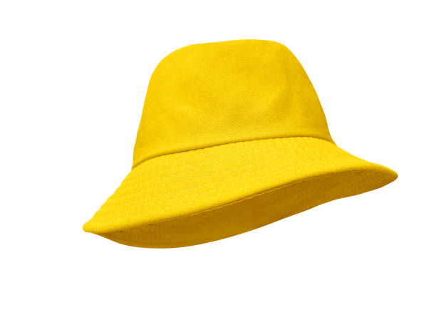 istock Yellow bucket hat isolated on white background 1694398922