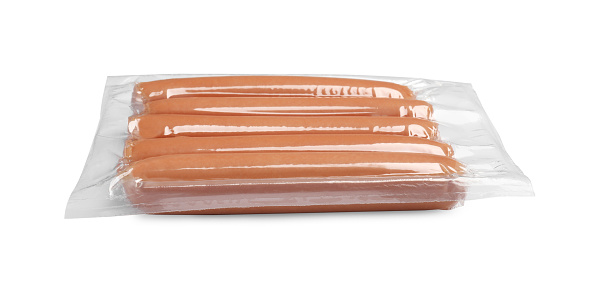 Ground beef, table top view minced meat package with blank label (Label has Clipping Path)