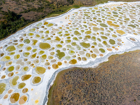 Spotted Lake is a saline endorheic alkali lake located northwest of Osoyoos in the eastern Similkameen Valley of British Columbia, Canada,