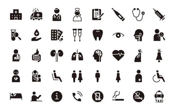 Vector illustration of Hospital/medical related icon set