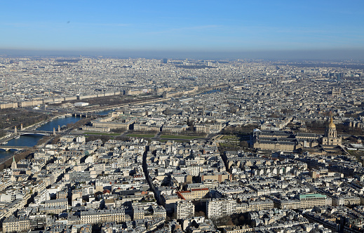 View at France capitol from Eiffel Tower - Paris, France