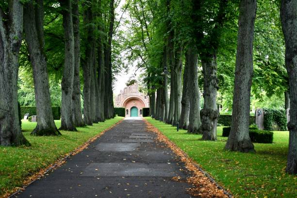 istock Wooded pathway to church 1694607106