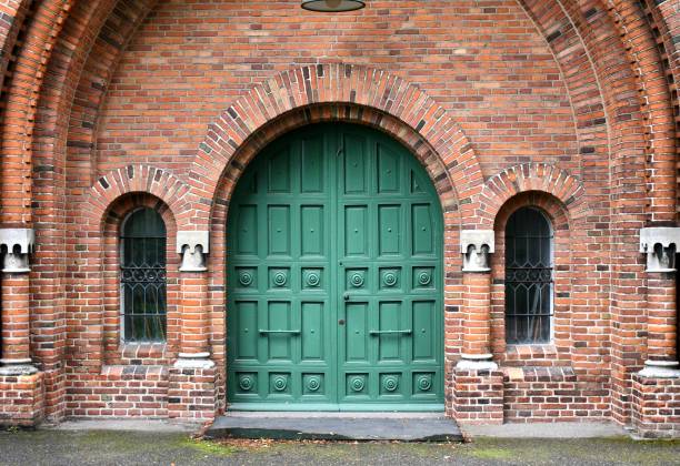 Teal church door