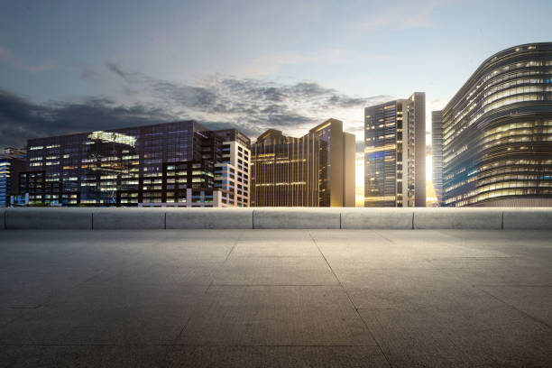 istock Rooftop patio with a view of the skyscrapers 1694719949
