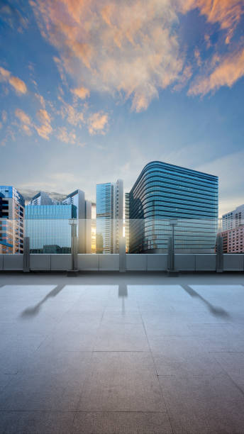 istock Rooftop patio with a view of the skyscrapers 1694719966