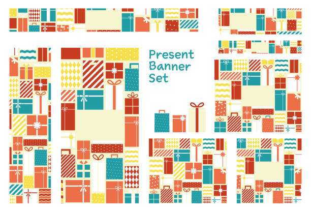 istock Banner set of illustration of present box 1694781053