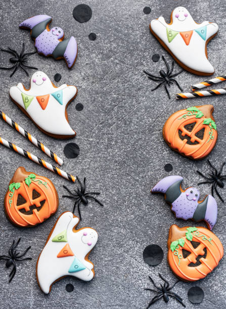 istock Multicolored Halloween  homemade cookies 1694806556