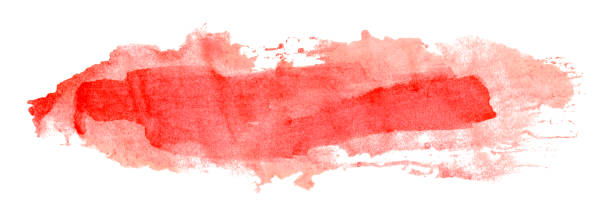 red watercolor background. Artistic hand paint. isolated on white background
