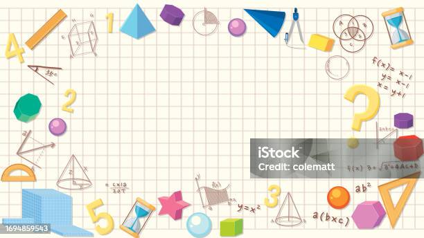 Math Tools Formula Border Notebook With Checkered Background Stock ...