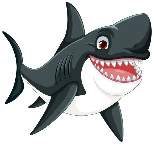 Vector illustration of Great White Shark Smiling