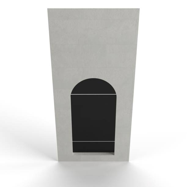 istock 3D rendering of a window of an old gray building on a white background 1694868192