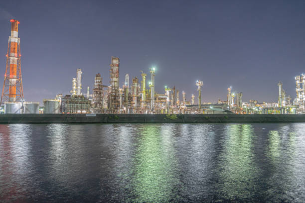 istock Night view of Factory 1694870832